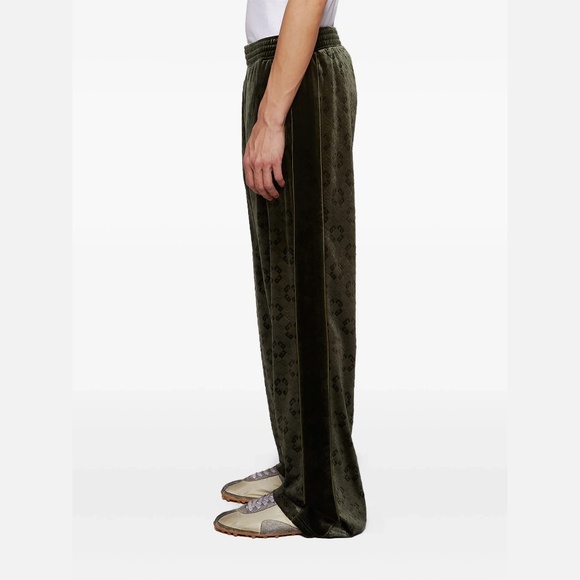 size M Givenchy Velvet Sweat Pants Green Monogram - Picture 2 of 9